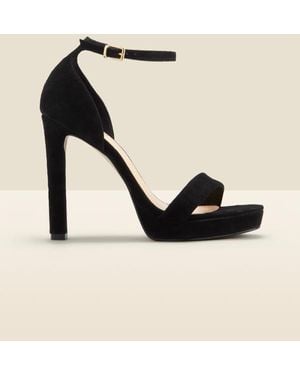 Sosandar Serene Leather Barely There Platform Heels - White
