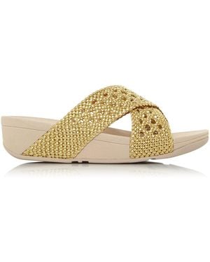Dune Fitflop Ladies Lulu Wicker - Metallic