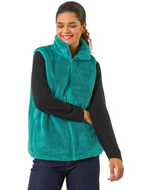 Roman Soft Sherpa Fleece Gilet - Green