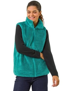 Roman Soft Sherpa Fleece Gilet - Green