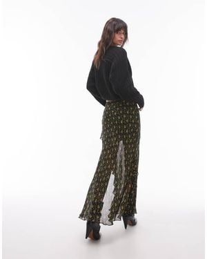 TOPSHOP Sheer Ruffle Maxi Skirt - Black