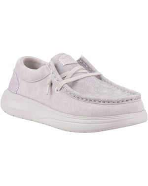 HEYDUDE Wendy Comf Suede Lilac Moccasins Shoes - Grey