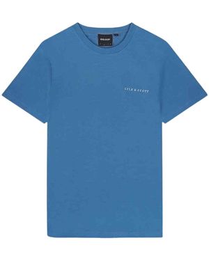 Lyle & Scott Embroidered Logo Riveria T Shirt Cotton - Blue