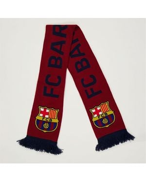 Team Accessories Fc Barcelona Knit Scarf With Logo - Red