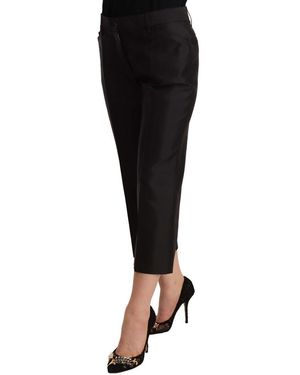 Dolce & Gabbana Zijde Uitlopende Cropped Broek - Zwart