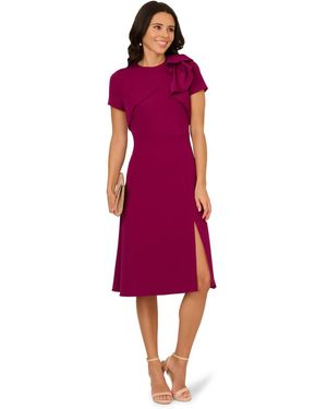 Adrianna Papell Ruffle Bodice Midi Dress - Red