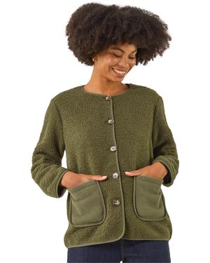 Roman Fleece Pocket Front Jacket - Green