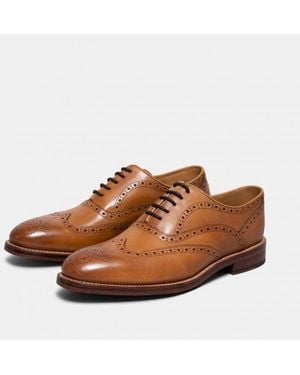 Oliver Sweeney Leather Brogue With Wingtip Design - Brown