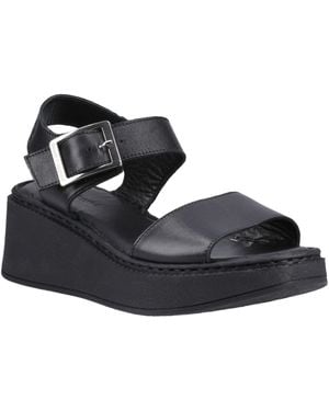 Hush Puppies Beatrix Wedge Leather Wedges - Black