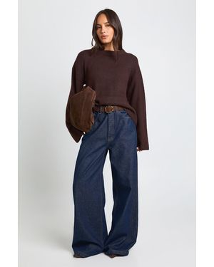 Boohoo Super Soft Crew Knitted Jumper - Blue