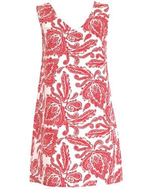 Lipsy Paisley Sleeveless Linen Dress - Red