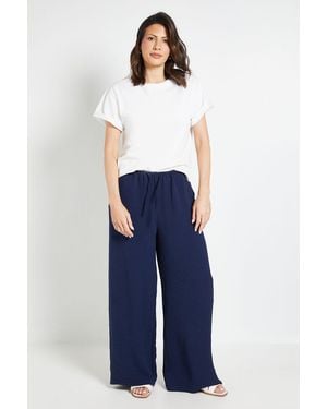 Wallis Drawstring Woven Trouser - Blue