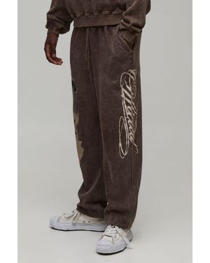 BoohooMAN Straight Fit Scorpion Cuffed Jogger - Black