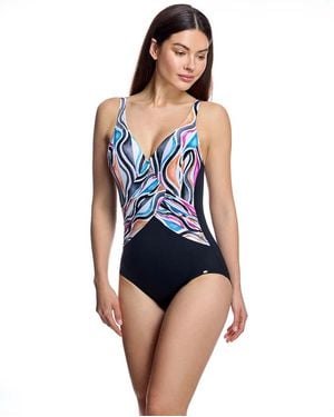 Ory Swimsuit Cross Neckline Bathing Suit W260270 - Blue