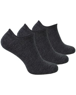 Steve Madden 3 Pairs Multipack Merino Wool Invisible Socks - Black