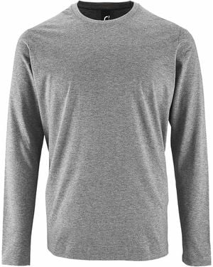 Sol's Imperial Long Sleeve T-Shirt Marl) - Grey