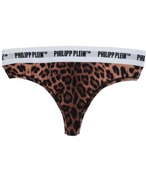 Philipp Plein Chic Leopard Print Thong Duo For - Black