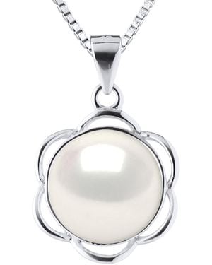 Diadema Petal Necklace Freshwater Pearl 9-10 Mm 925 - Metallic