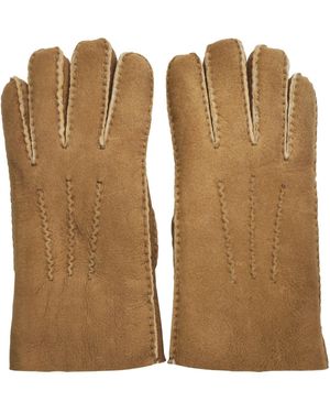 Infinity Leather Luxury Sheepskin Suede Gloves - Natural