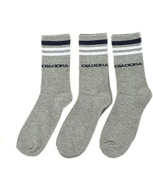 Diadora Pack-3 High Top Sports Socks D9090 - Grey