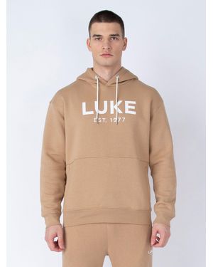 Luke 1977 Grand Soft Cotton Relaxed Fit Overhead Hoodie - Natural