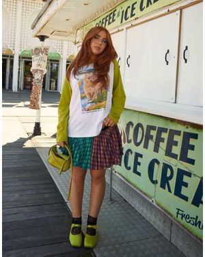 Labelrail X Laura Elizabeth Klein Check Pleated Mini Skirt - Grey