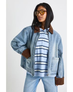 Boohoo Denim Barn Jacket - Blue