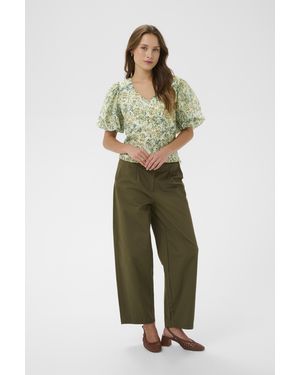 Saint Tropez Blouse Met Korte Mouwen Rainiesz Blouse Met Korte Mouwen Fitted - Groen