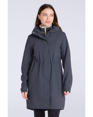 Mountain Warehouse 'Harbour' Waterproof Parka Breathable Taped Seams Adjustable Hood Rain Coat - Blue