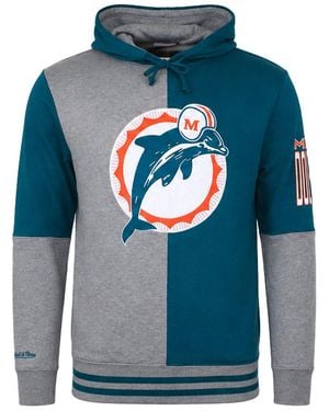Mitchell & Ness Nfl Miami Dolphins Split Colour Hoodie - Blue
