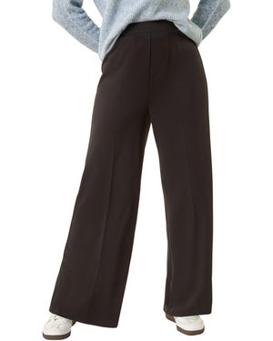 Roman Wide Leg Ponte Stretch Trouser - Black