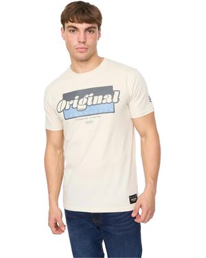 Crosshatch Chevin T-Shirt (Off) Cotton - White