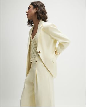 River Island Blazer Cotton Cinched - Natural