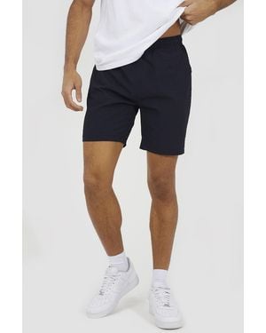 Brave Soul Seersucker Drawcord Shorts - Blue