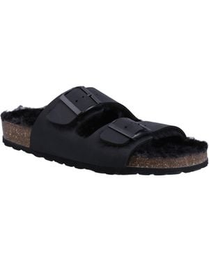 Hush Puppies Jessie Leather Slippers - Black