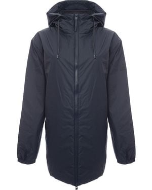 Rains Long Padded Rain Jacket - Blue