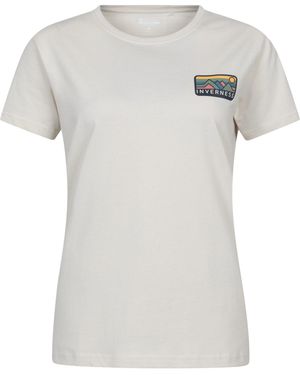 Mountain Warehouse Regional Inverness Graphic Tee Cotton Crew Neck Breathable Everyday T-Shirt - White