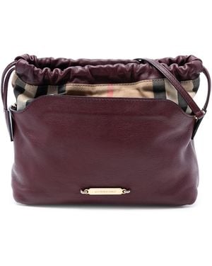 Burberry Pre-Owned House Check Canvas And Calfskin Little Crush Crossbody - Purple