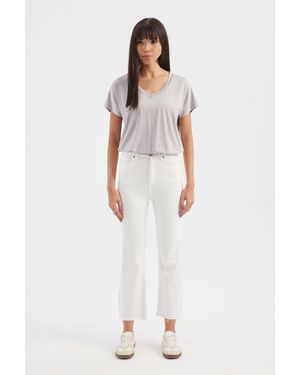 Hiccup Scoop Neck Relaxed T-Shirt - White