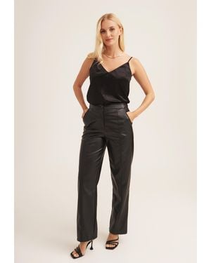 Gini London Halter Neck Corsage Loose Fit Top - Black