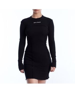 Palm Angels Cotton Mini Dress Pwdh004F23Fab0011003 - Black
