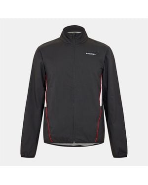 Head Solid Patterned Zipped Pocket Track Jacket - Black