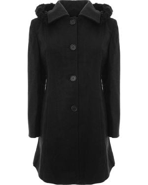Liquorish Hooded Coat - Black