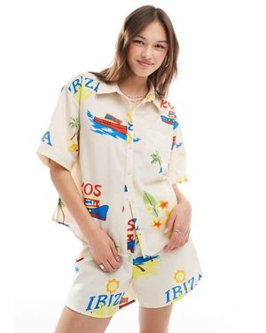 Pieces Boxy Fit Shirt Co-Ord - White