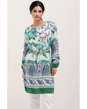 Bigdart Bloemige Mini-Jurk Met Strik - Blauw