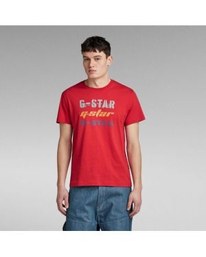 G-Star G-Star Raw Triple Logo Graphic T-Shirt - Red