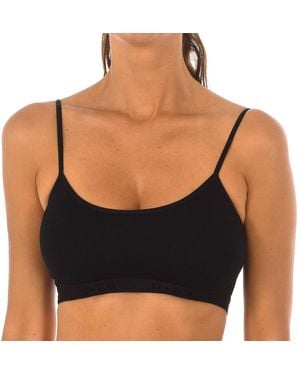 Kisses&Love Micofibra Bamboe Kanten Top Met Ronde Hals 708 Vrouw - Zwart