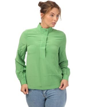 Ted Baker Womenss Marylou Silk Shirt With Stand Collar - Green