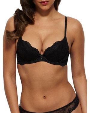 Gossard Superboost Lace Padded Plunge Bra - Black