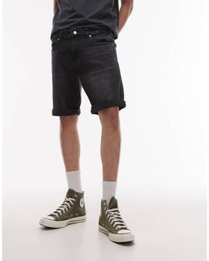 Tommy Hilfiger Ronnie Roll Up Slim Denim Shorts - Black